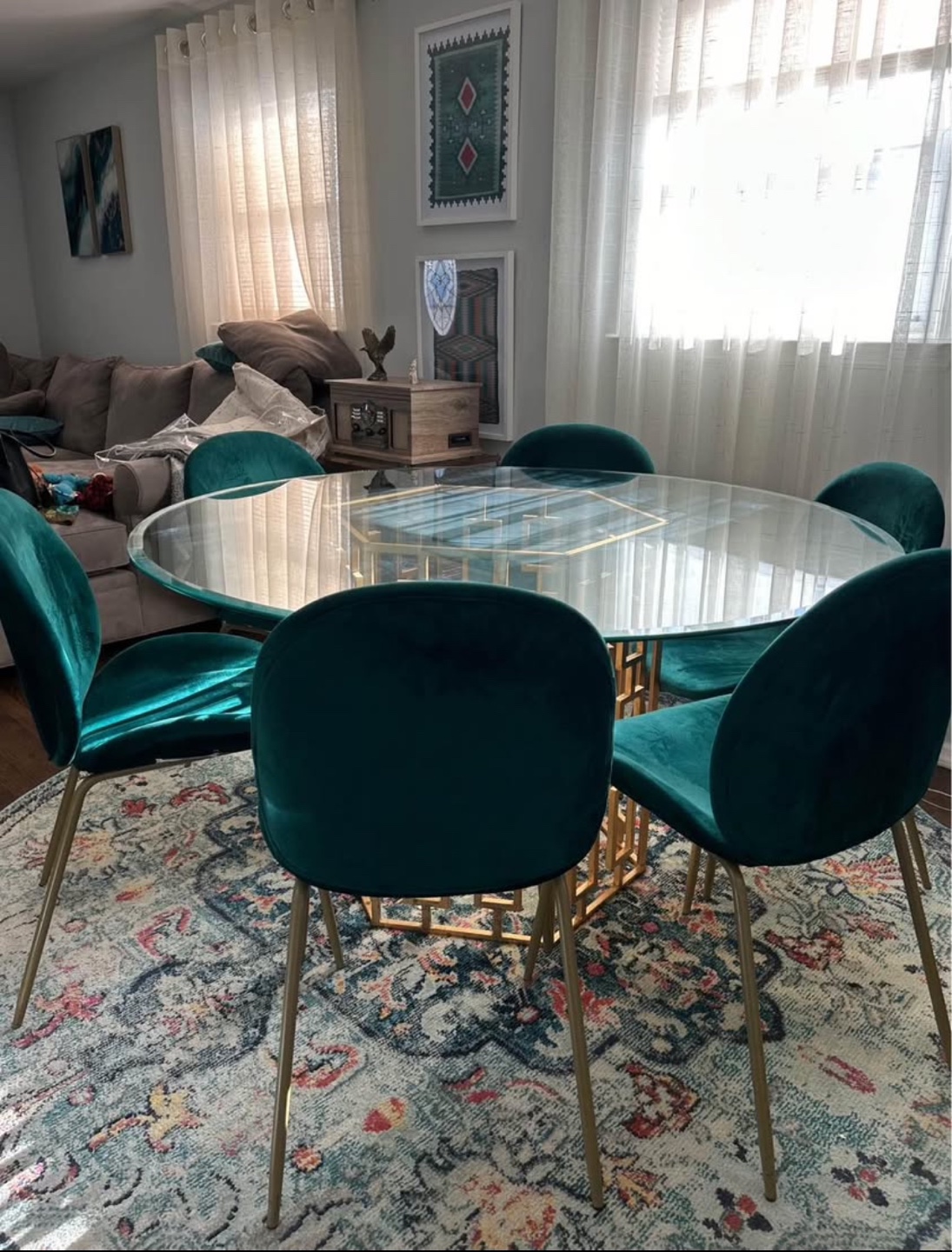 Round Glass Dining Table - photo 2