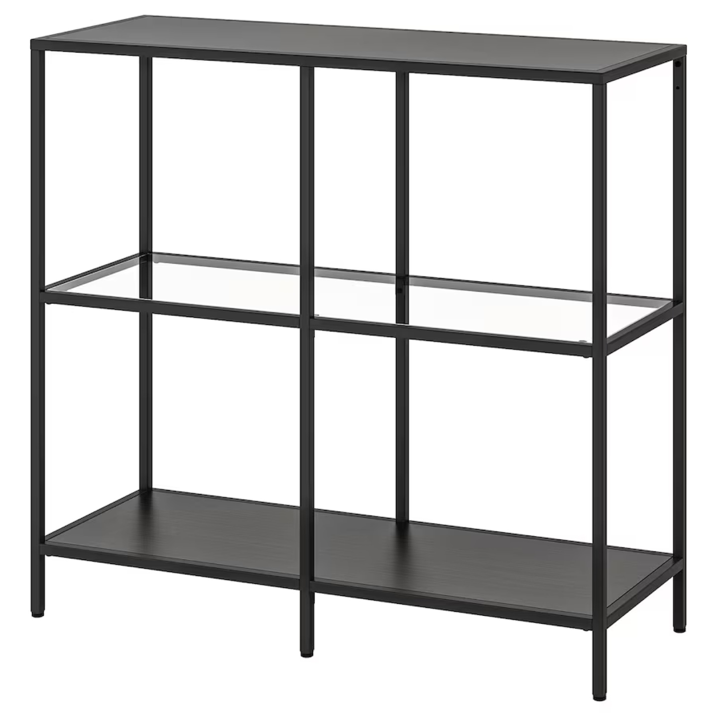 IKEA VITTSJÖ Shelving Unit - Black-Brown