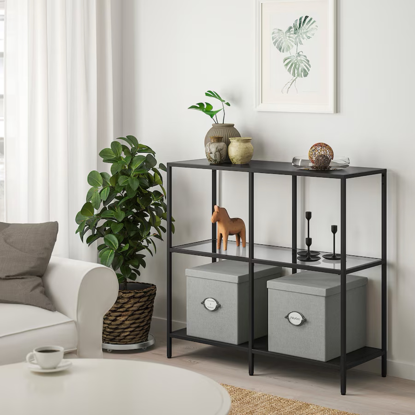 IKEA VITTSJÖ Shelving Unit - Black-Brown - photo 3
