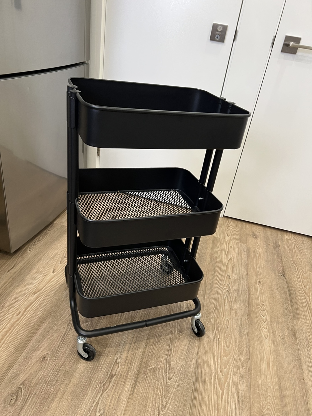Black 3-Tier Rolling Cart - photo 3