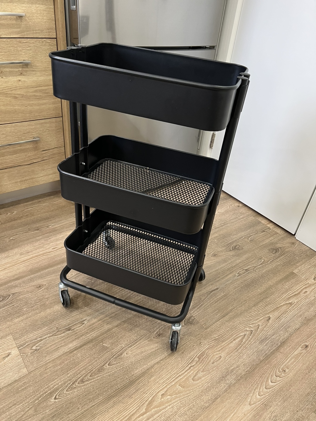 Black 3-Tier Rolling Cart - photo 2