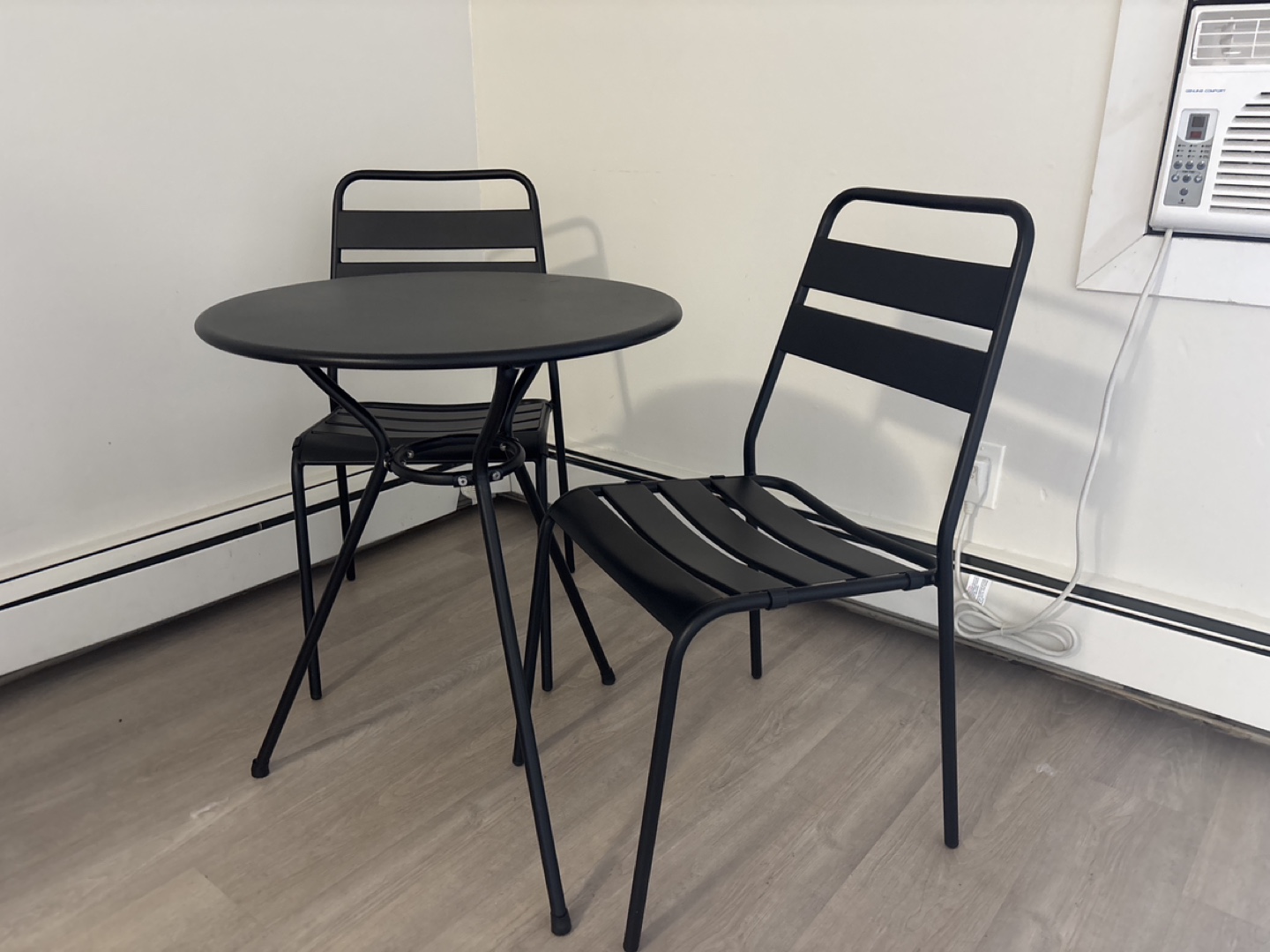 Black Metal patio Set - Table and Two Chairs