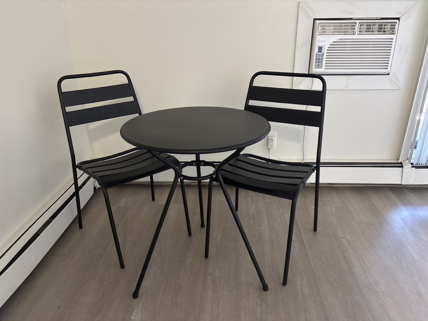 Black Metal patio Set - Table and Two Chairs - photo 2