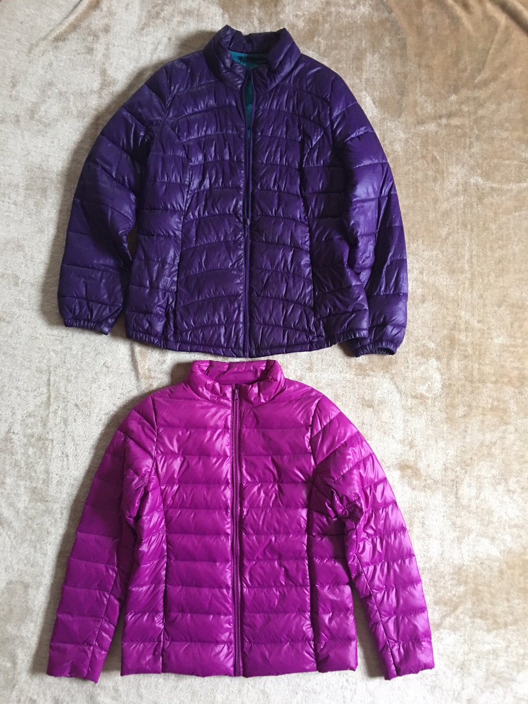 Two Uniqlo Ultra Light Down Jackets - Purple and Dark Purple