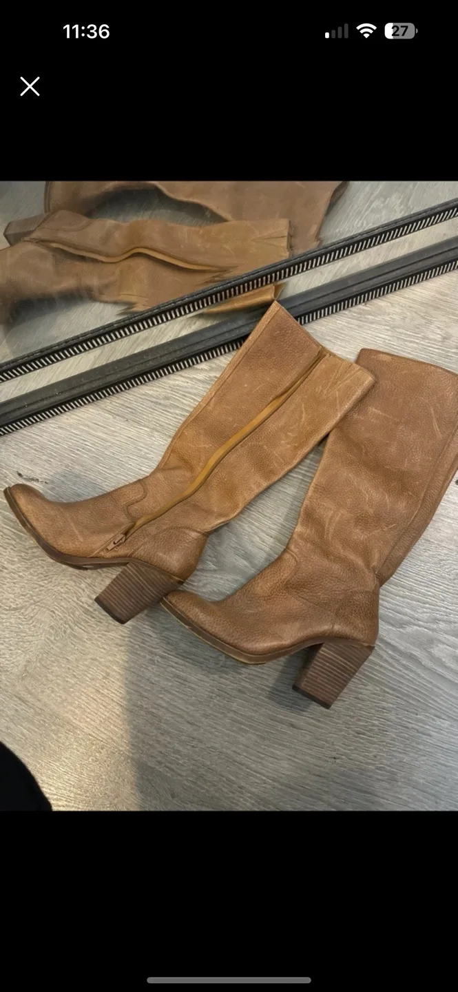 Lucky Brand Brown Leather Knee-High Boots size 6 1/2 image indicator(4)