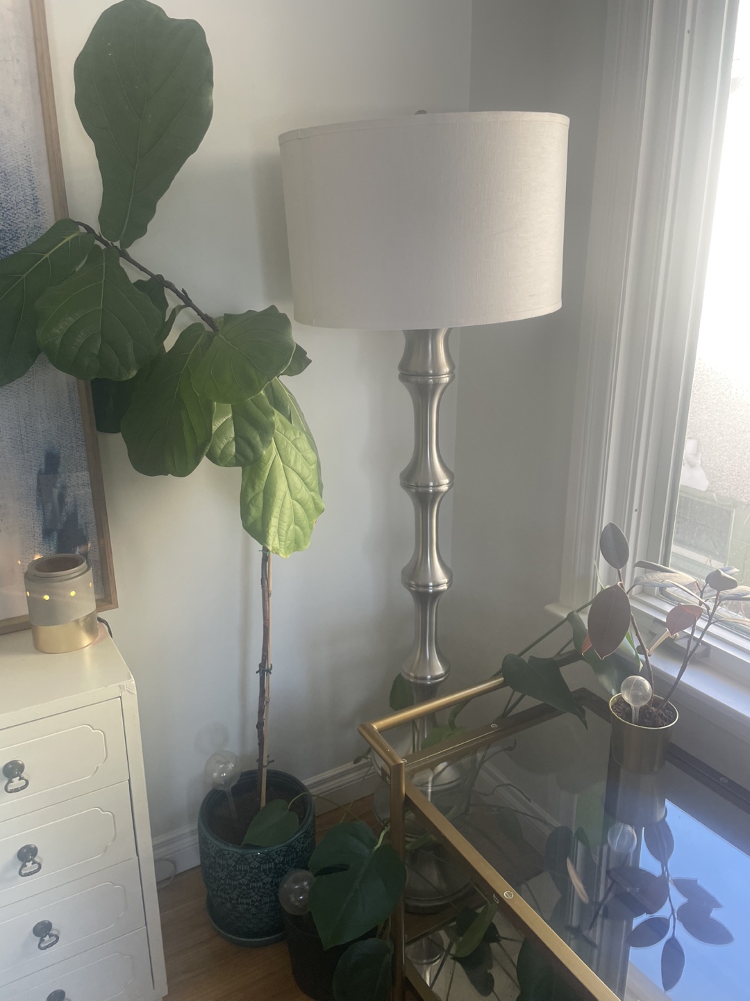 Floor Lamp with White Shade