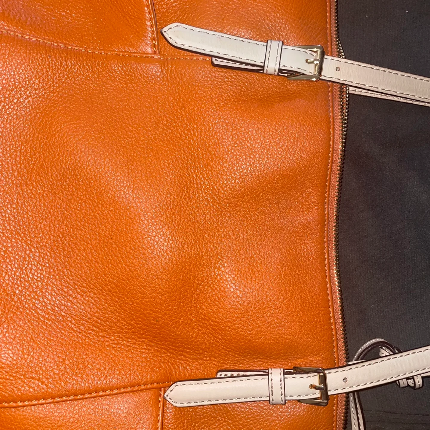 Michael Kors Orange Leather Tote Bag image indicator(4)