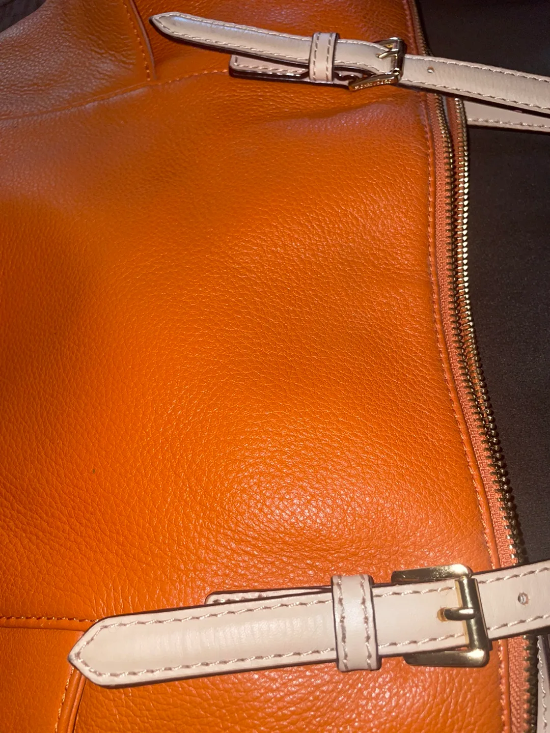 Michael Kors Orange Leather Tote Bag image indicator(5)