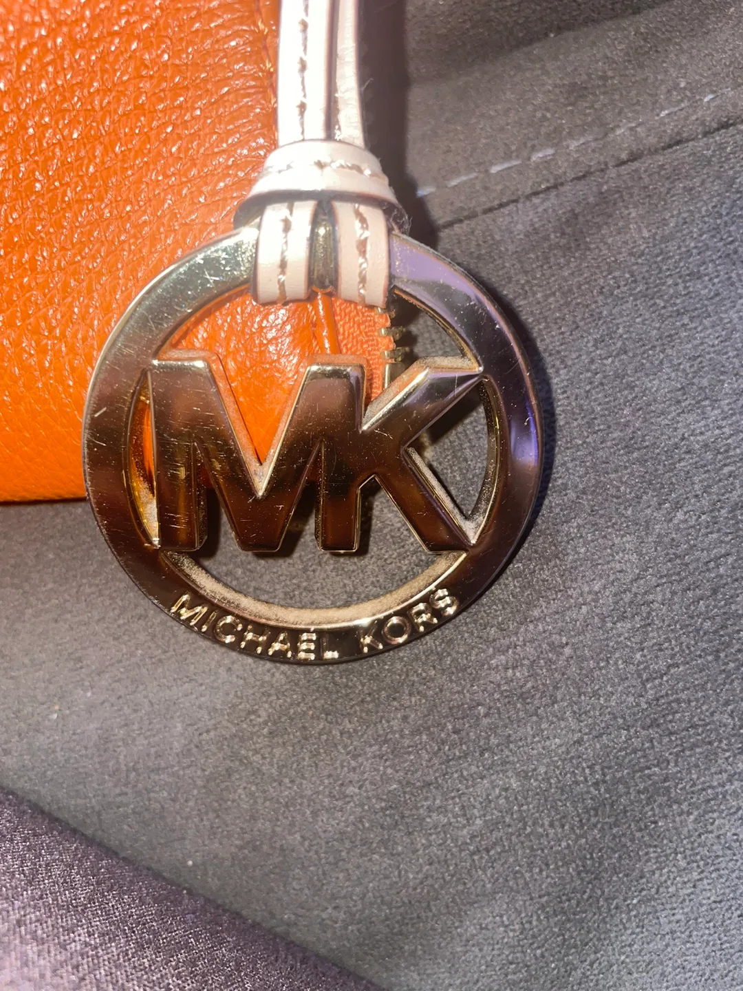 Michael Kors Orange Leather Tote Bag image indicator(7)