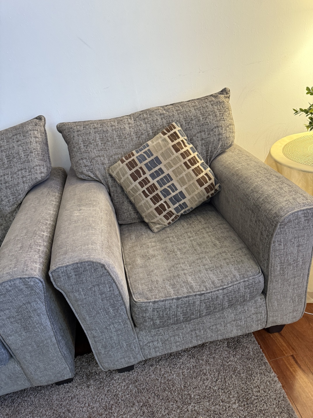 Grey Fabric Sofa Set - photo 2