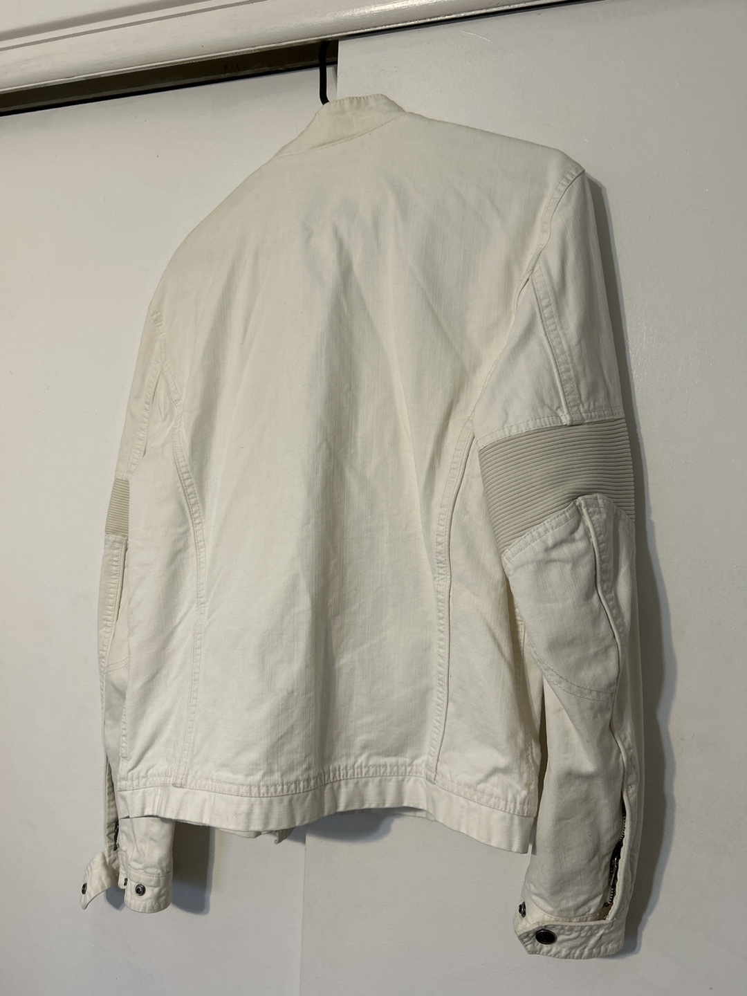 🧡A|X Armani Exchange Off-White Moto Jacket - photo 5