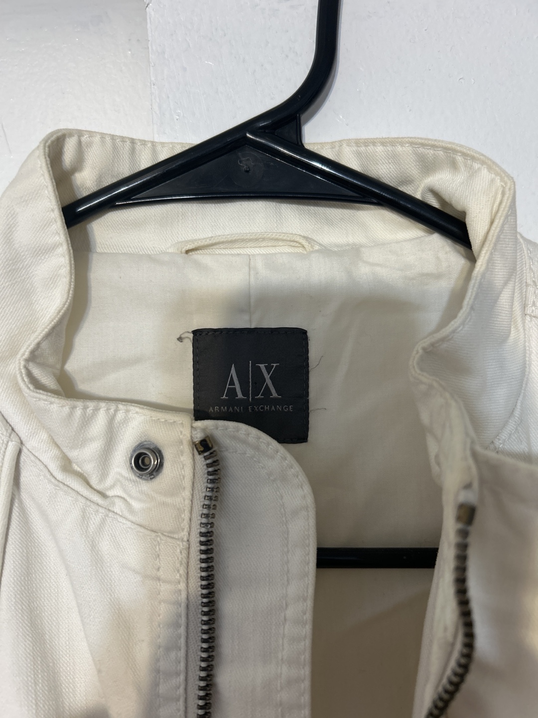 🧡A|X Armani Exchange Off-White Moto Jacket - photo 3