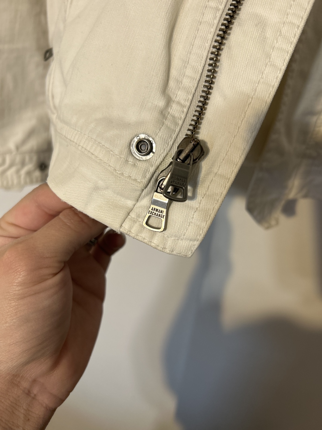 🧡A|X Armani Exchange Off-White Moto Jacket - photo 2