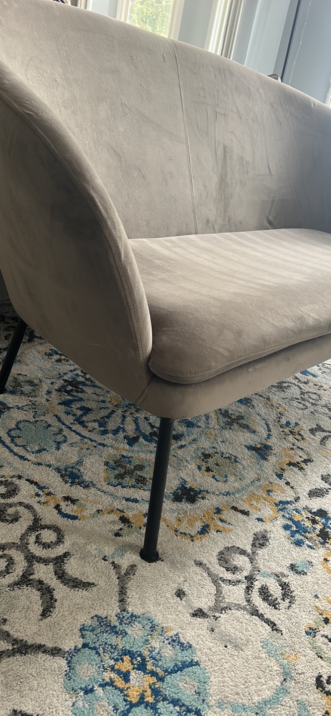 Grey Velvet Loveseat - photo 2