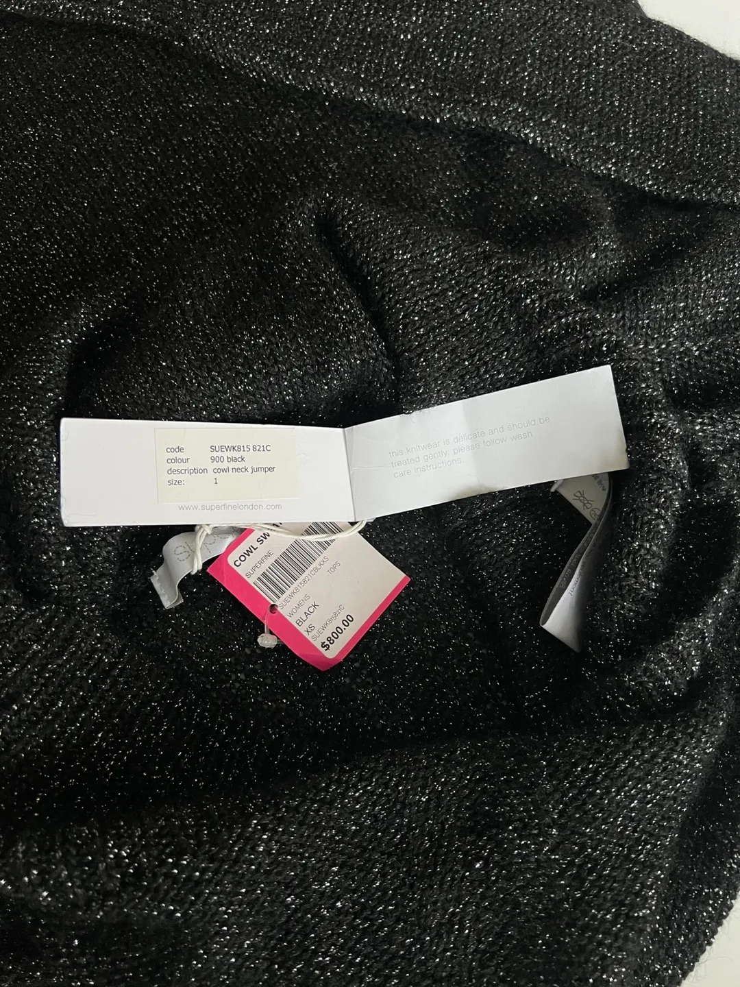 Designer Black sparkly cowl neck sweater image indicator(6)