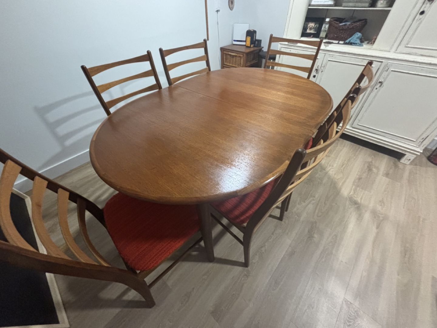 Teak dining room table and 6 chairs - photo 4
