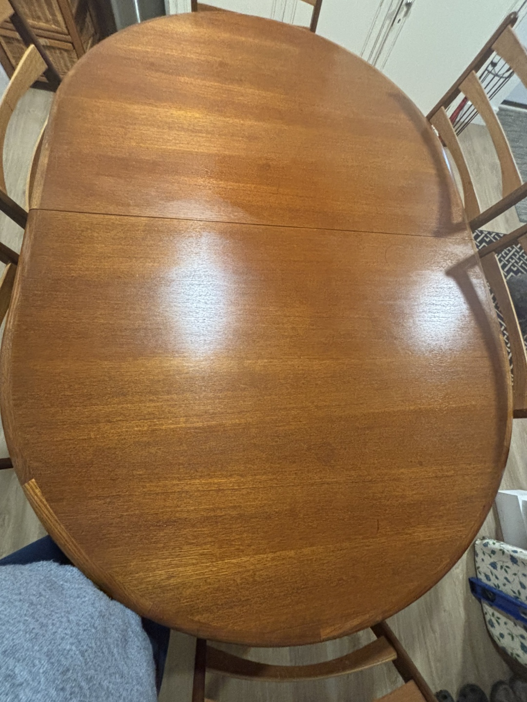 Teak dining room table and 6 chairs - photo 2
