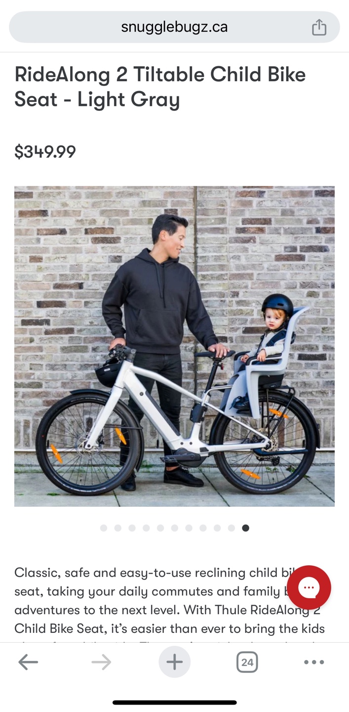 Thule RideAlong Tiltable Child Bike Seat - Light Gray - photo 4