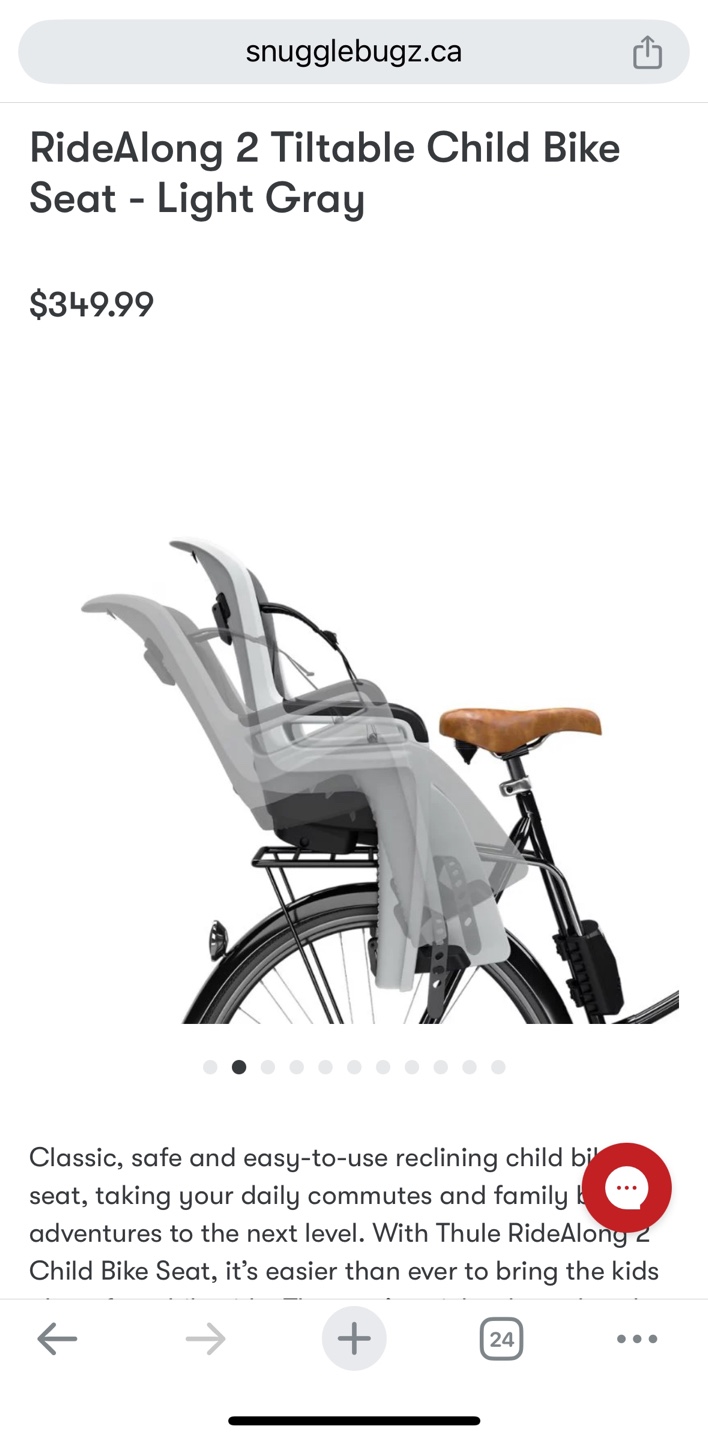 Thule RideAlong Tiltable Child Bike Seat - Light Gray - photo 3