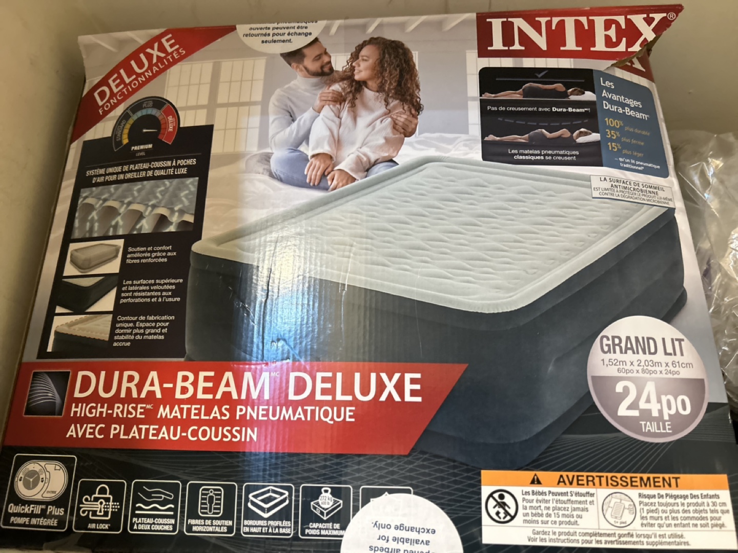INTEX Dura-Beam Deluxe High-Rise Queen Air Mattress