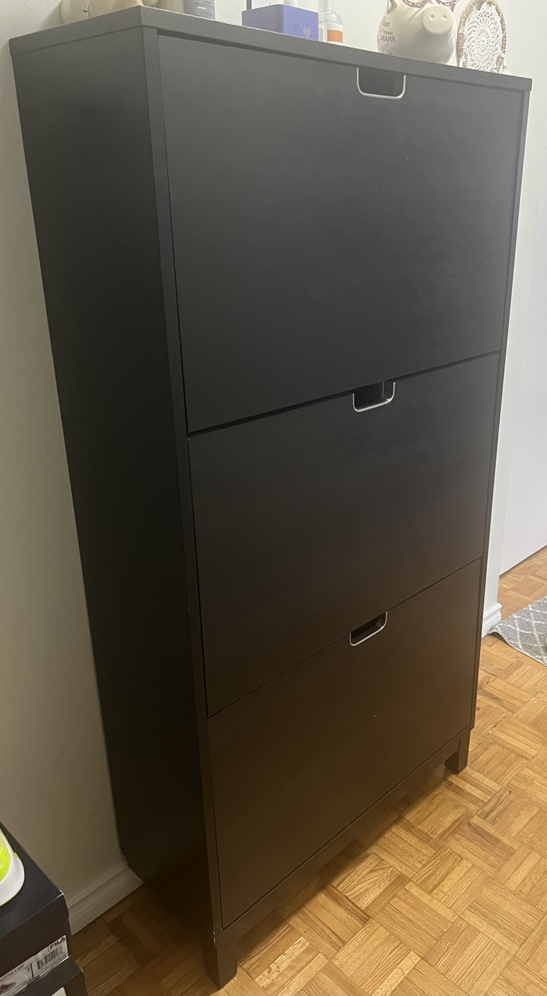 Black Shoe Cabinet with Three Compartments - photo 2