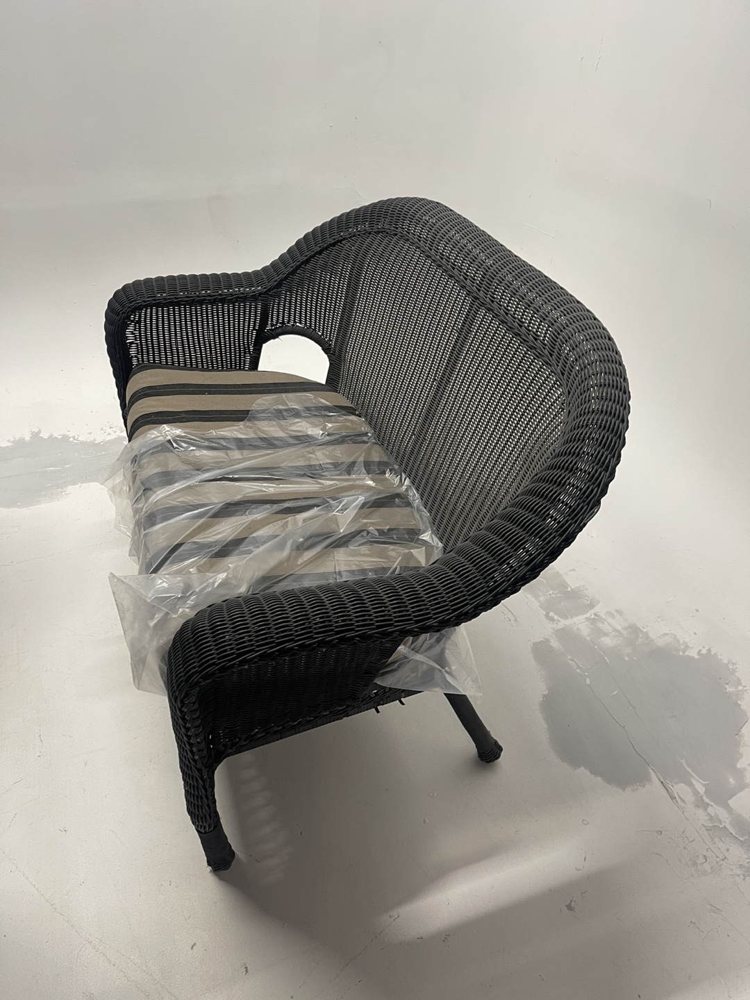 Black Wicker Patio Set - Loveseat and Two Chairs