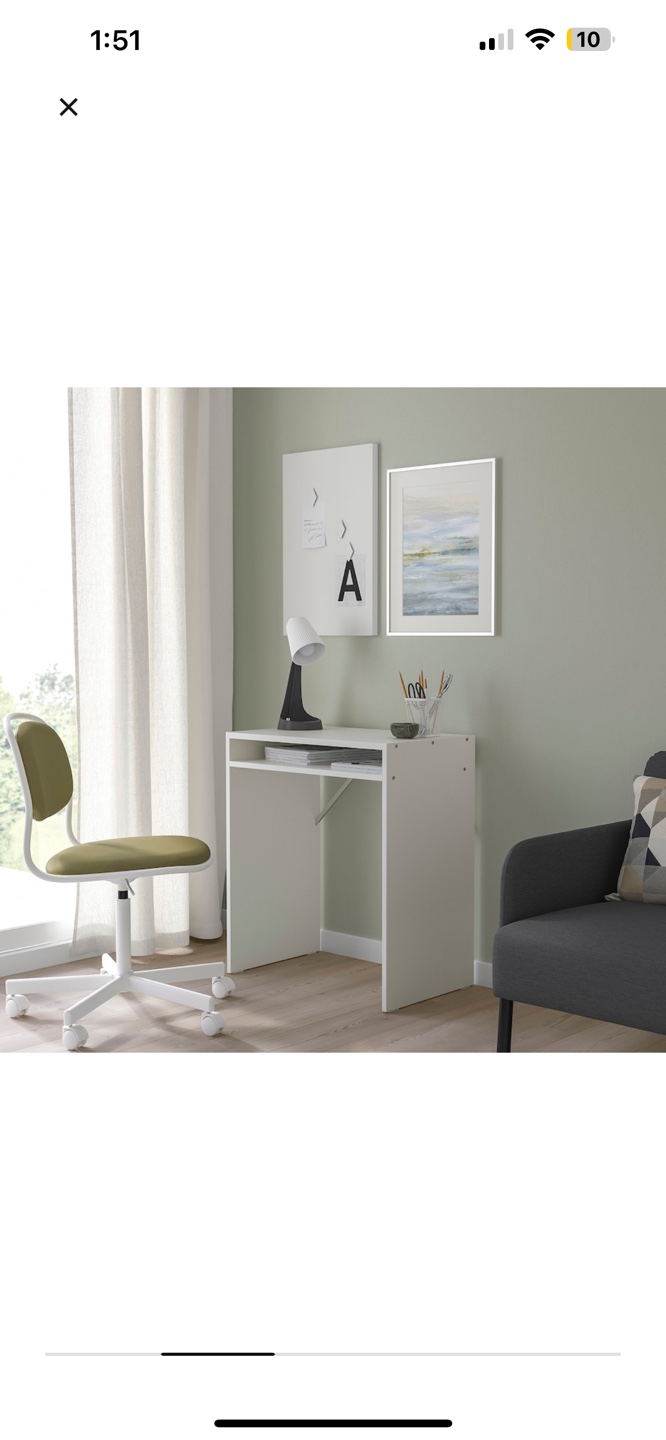 White IKEA Desk-Like New - photo 3