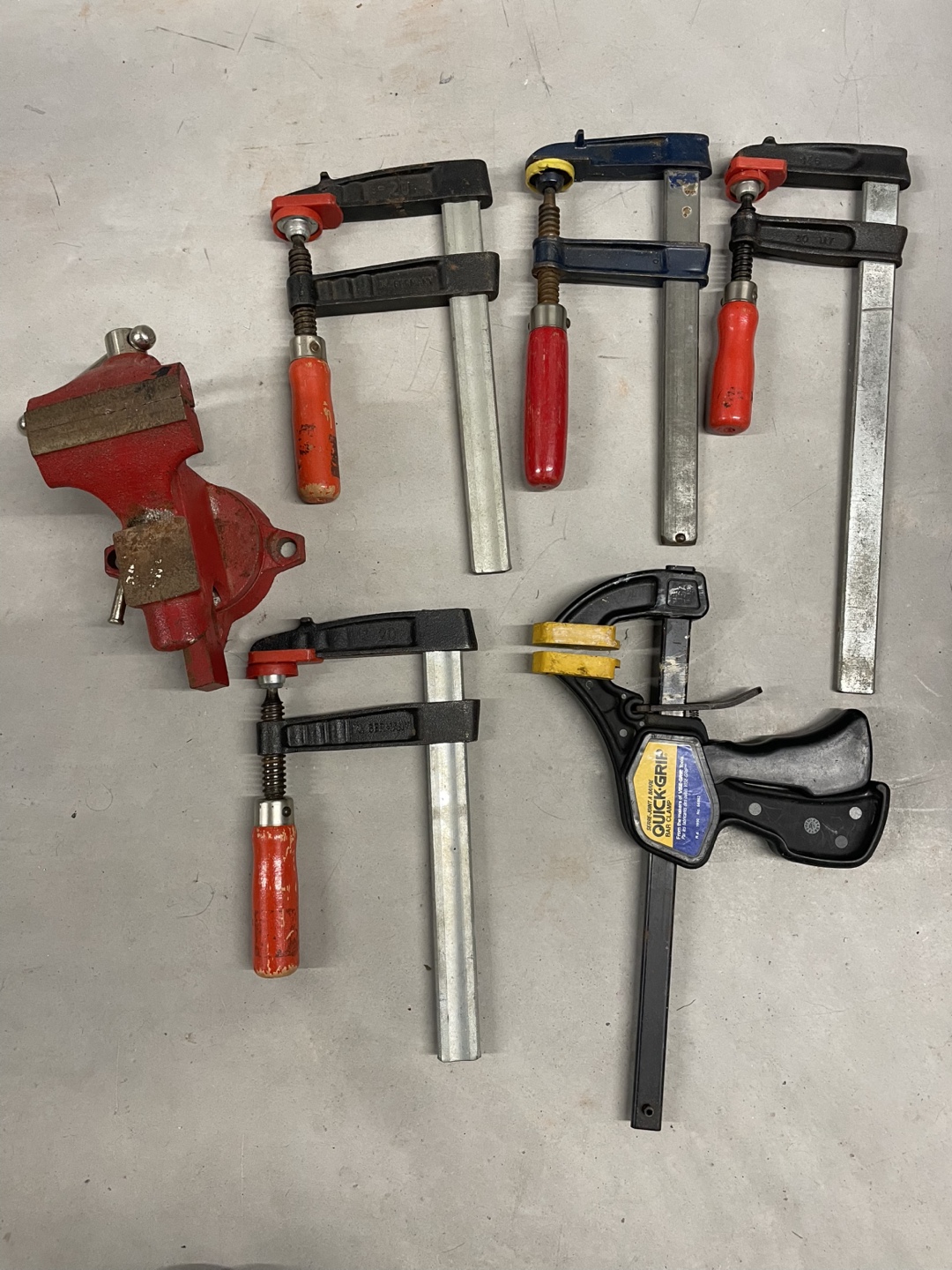 Assorted Bar Clamps & Vise
