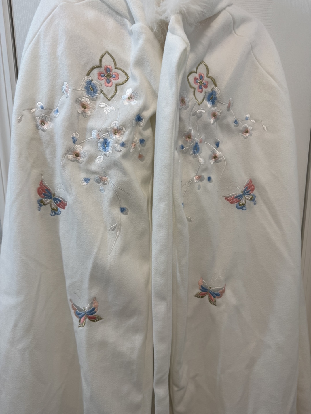 Embroidered Butterfly Hooded Cape