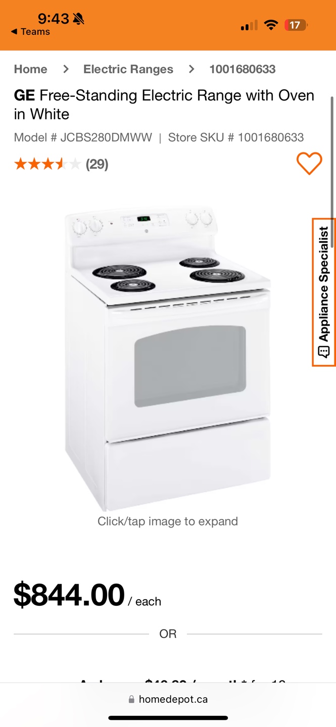 Brand New GE Electric Range + Hood Vent