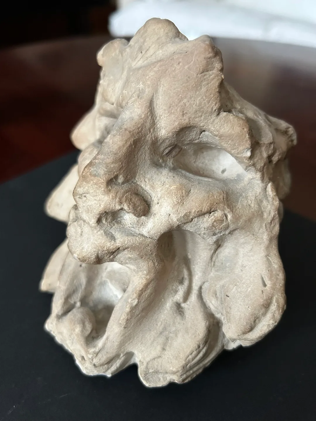 Antique Hand made art sculpture clay stone carved image indicator(2)