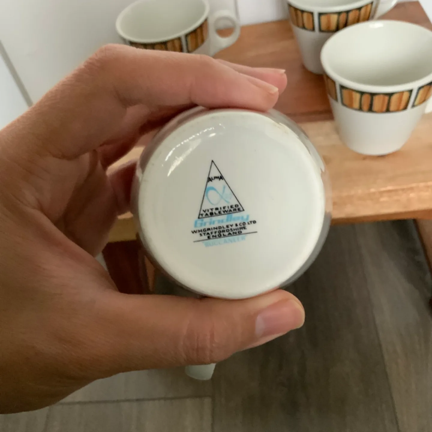 Set of four vintage Grindley mugs image indicator(2)