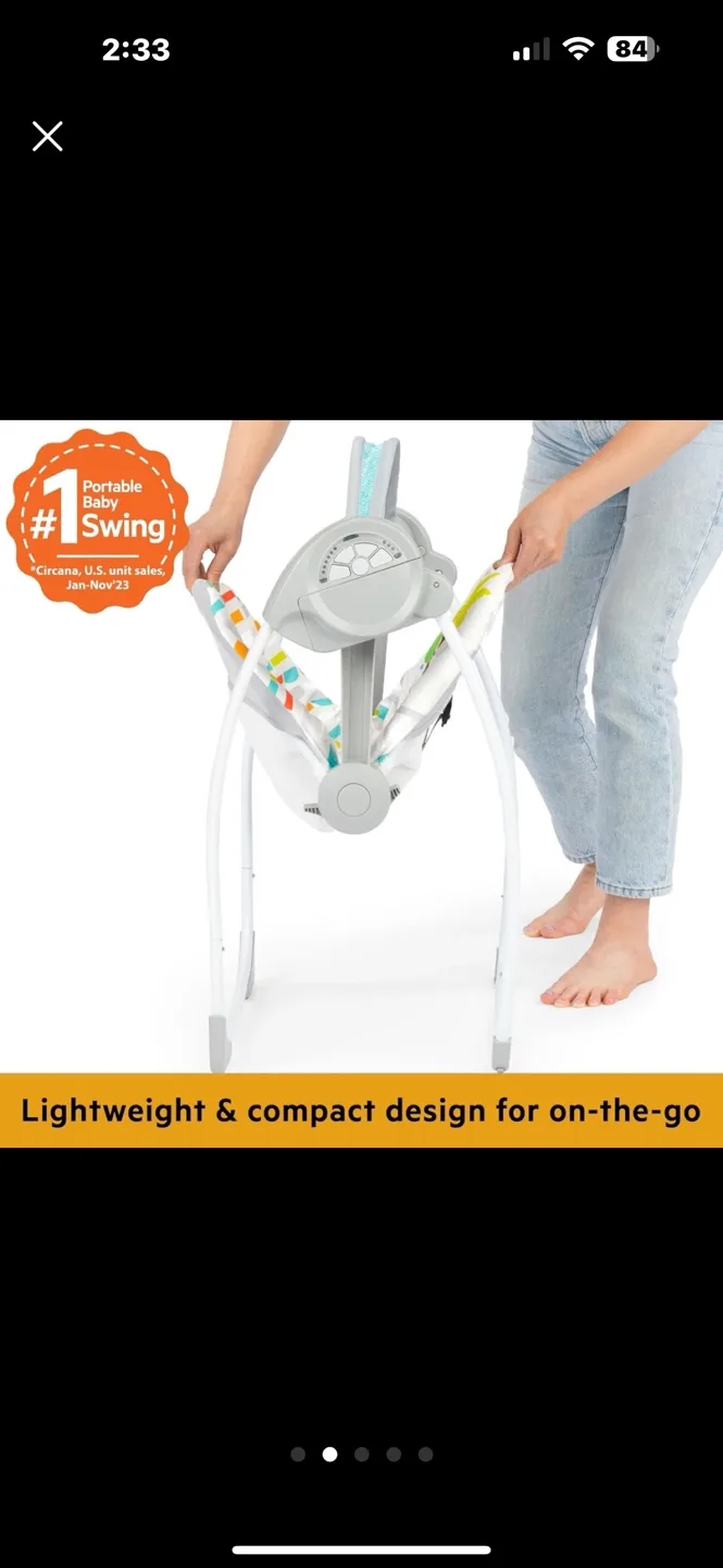 Ingenuity Cozy Kingdom Portable Baby Swing image indicator(3)