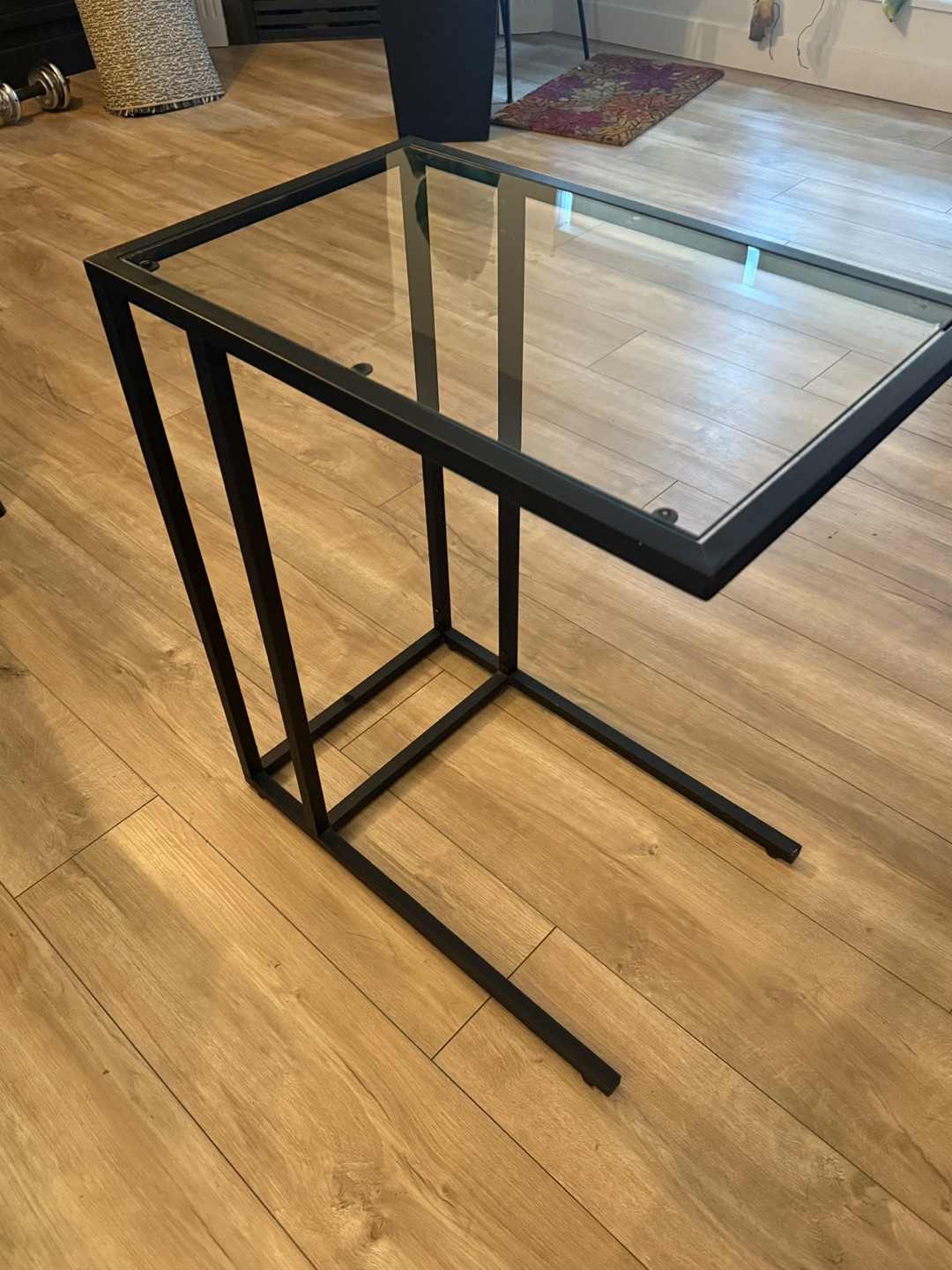Black Metal and Glass Side Table - photo 2