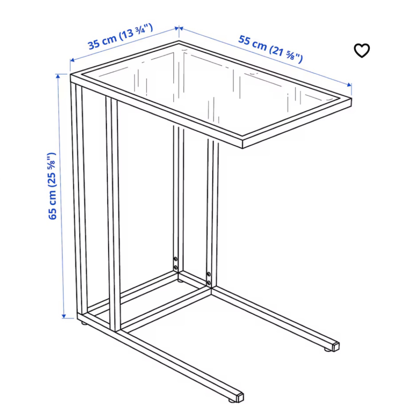 Black Metal and Glass Side Table - photo 4