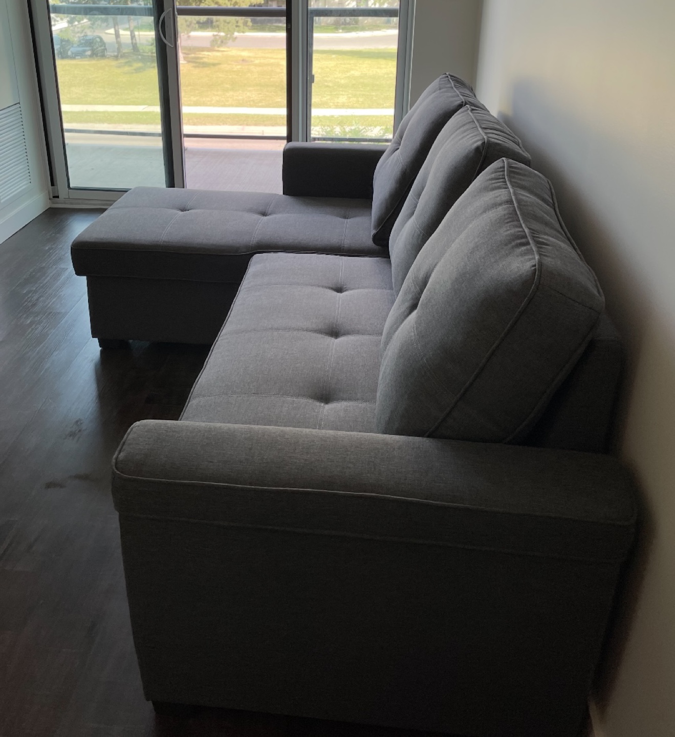 Grey Sectional Sofa Storage Bed - photo 2