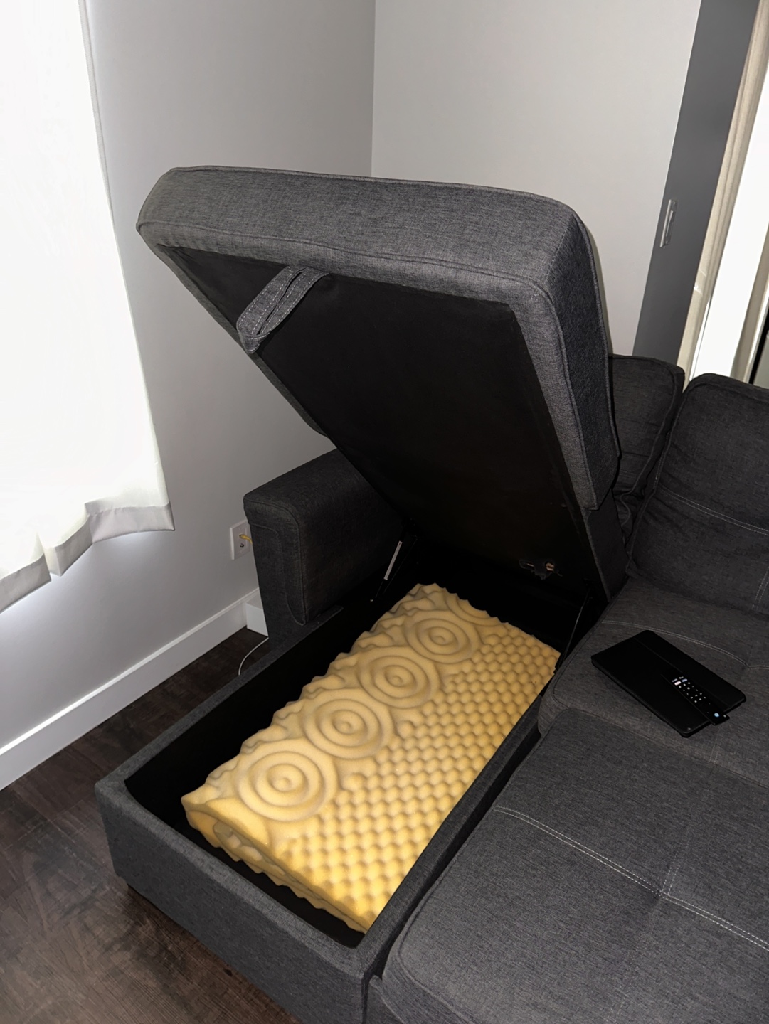 Grey Sectional Sofa Storage Bed - photo 4