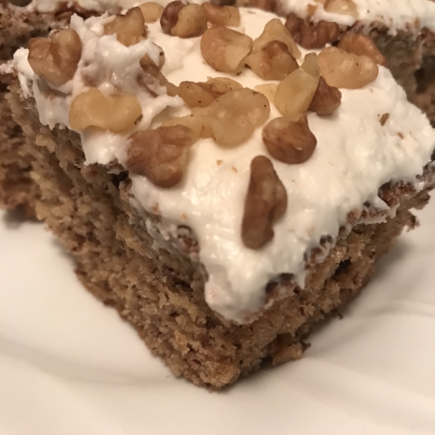 Lower Fat Banana Cake with Vanilla Frosting & Walnuts - photo 2