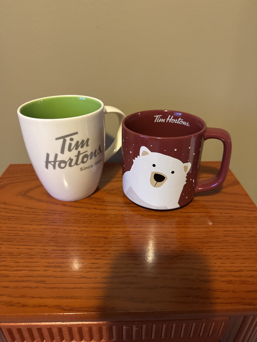 Two Tim Hortons mugs