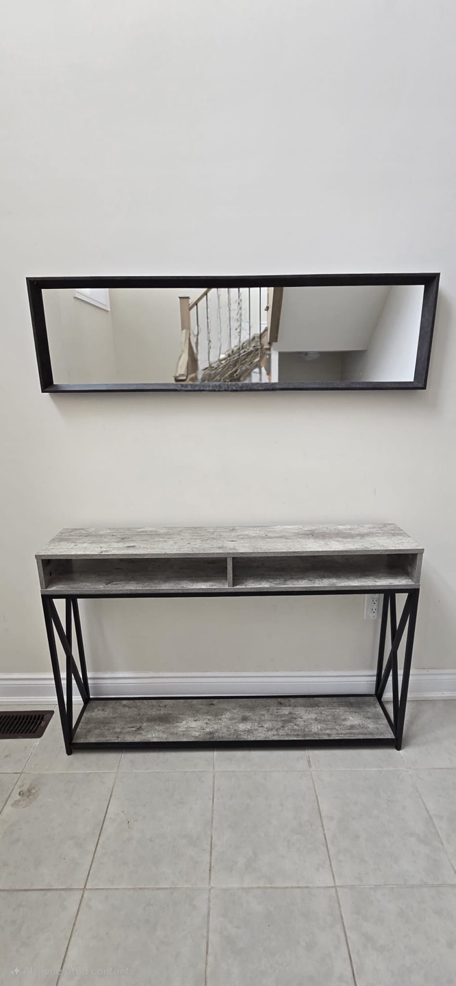 Modern Console Table with Mirror Set