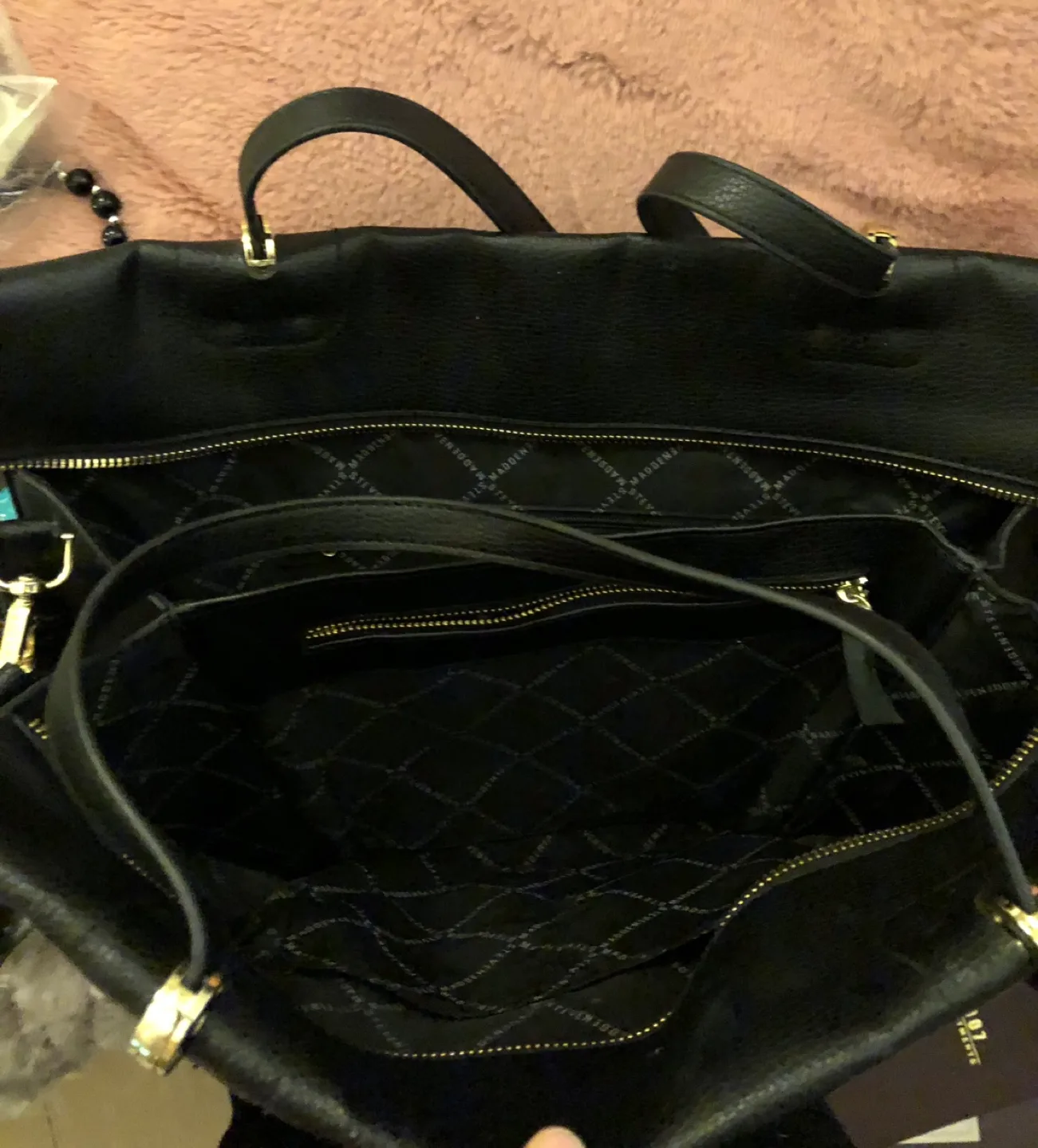 Steve Madden Black Leather Bag/Purse 🧡 image indicator(5)