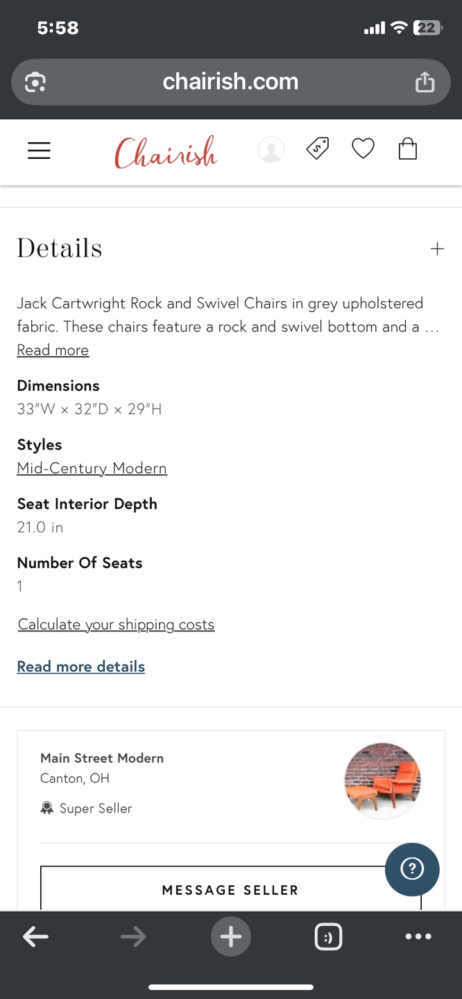 Vintage Jack Cartwright Rock and Swivel Chair - photo 2