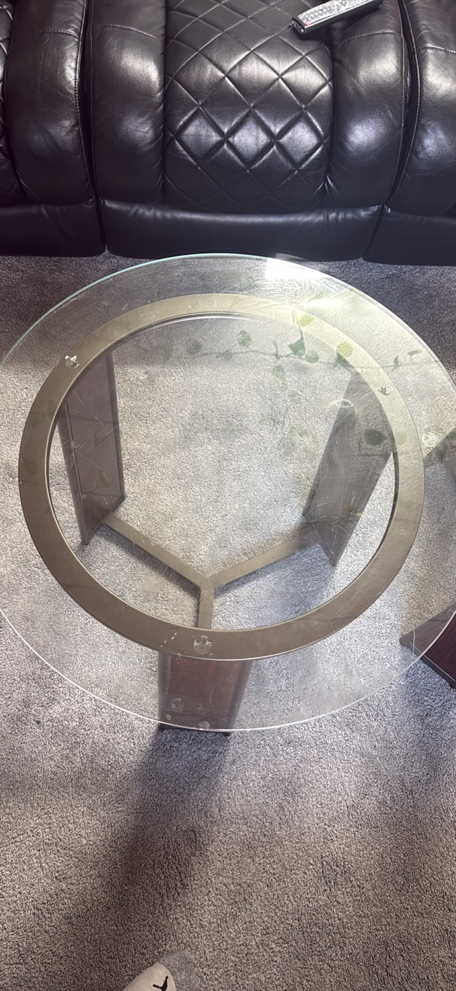 Set of Two Glass Top Coffee Tables