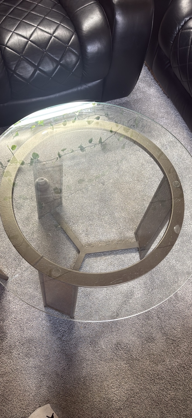 Set of Two Glass Top Coffee Tables - photo 2