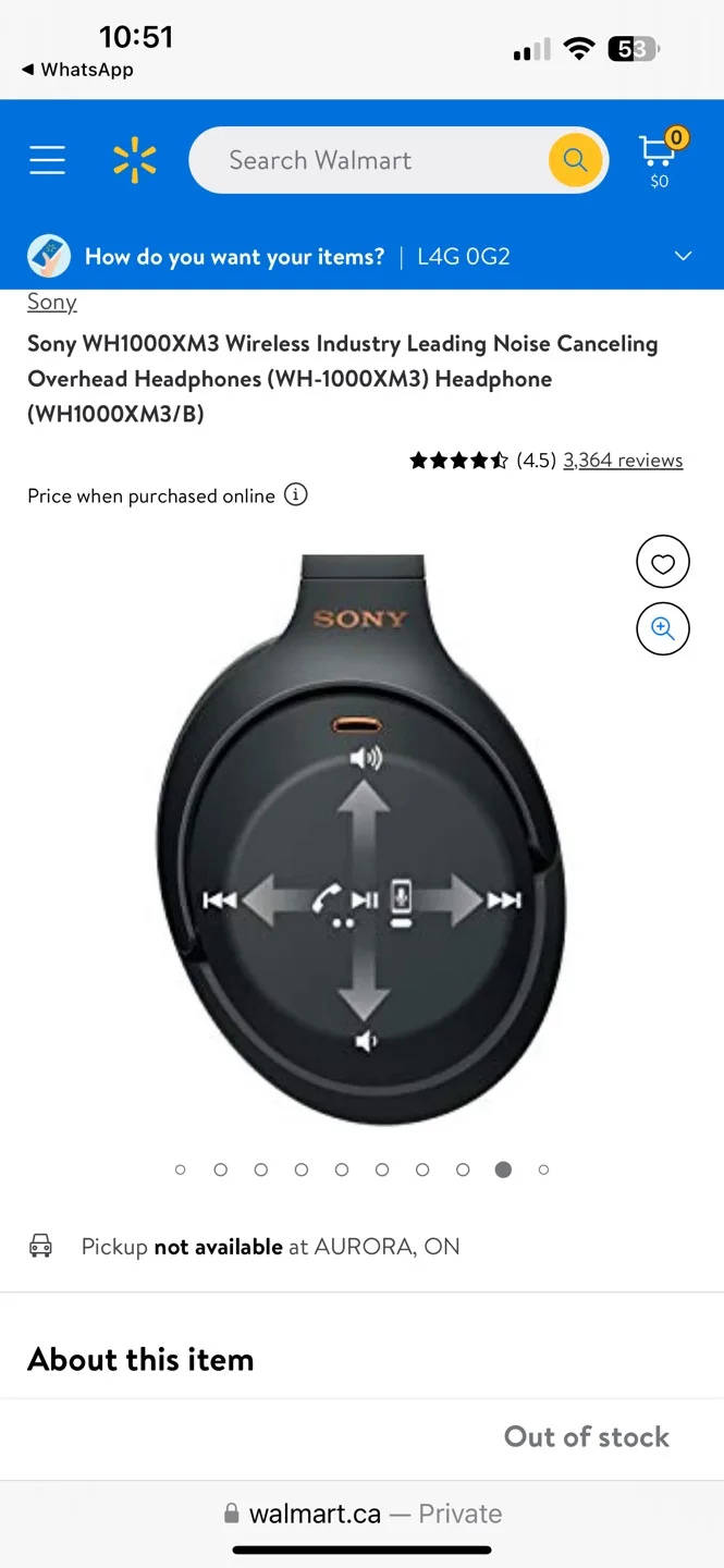 Sony WH1000XM3 Wireless Noise Cancelling Headphones image indicator(2)