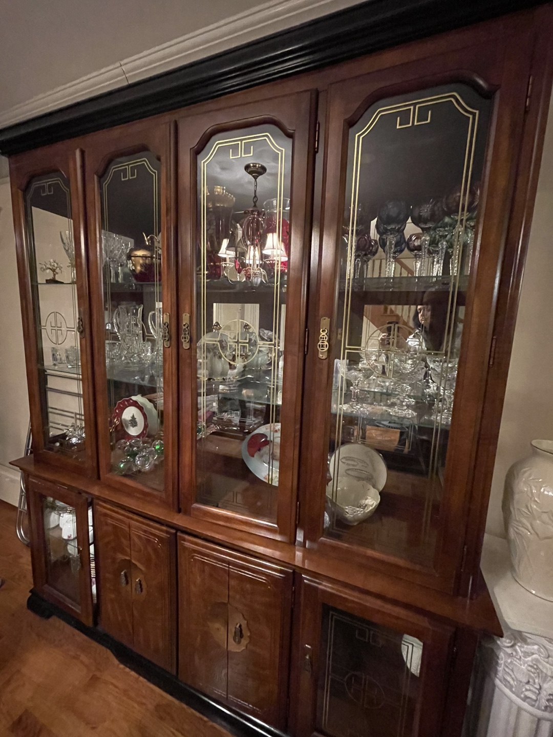 Vintage Wood China Cabinet