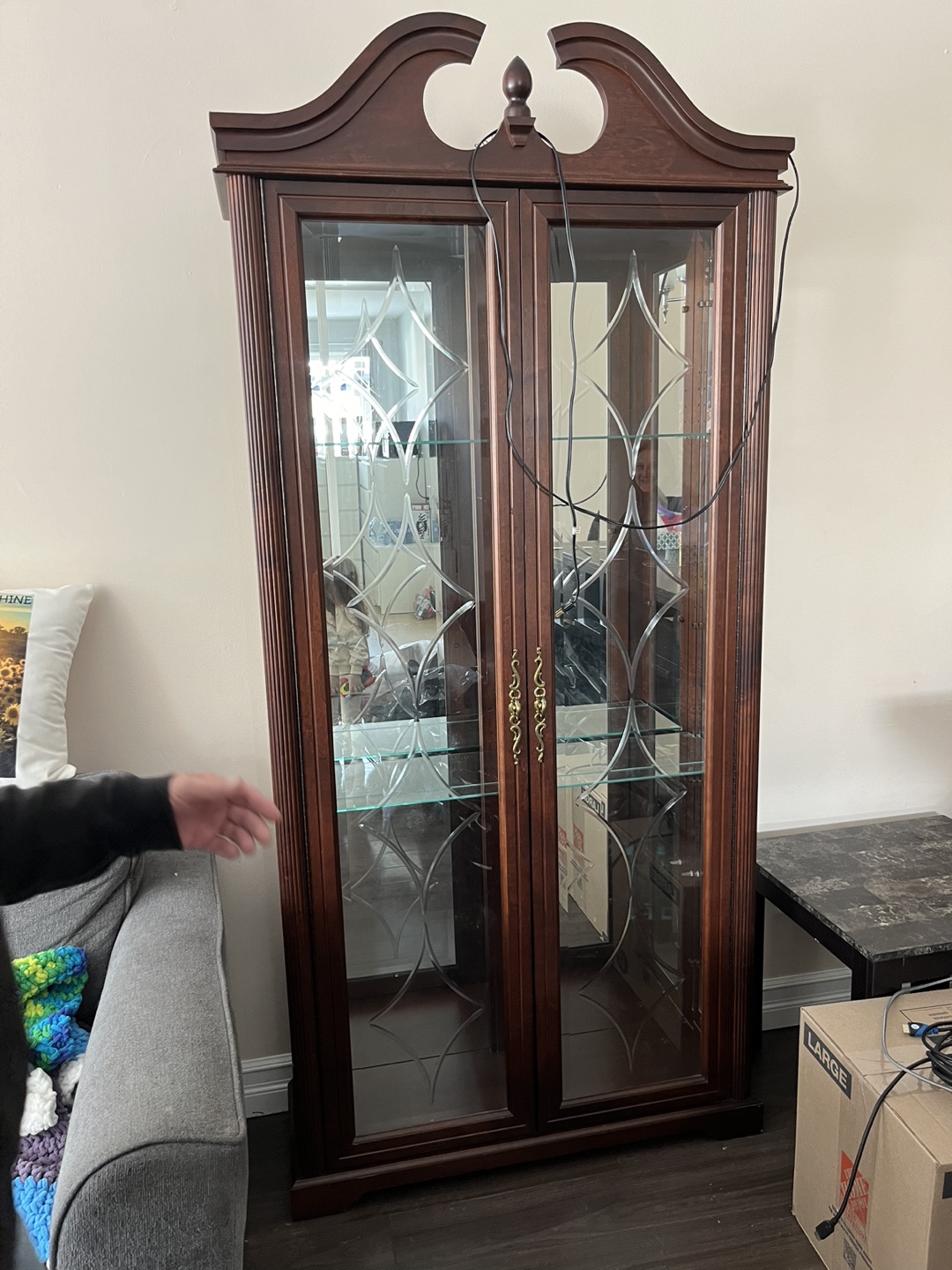 Beautiful Wooden Curio Cabinet - photo 2