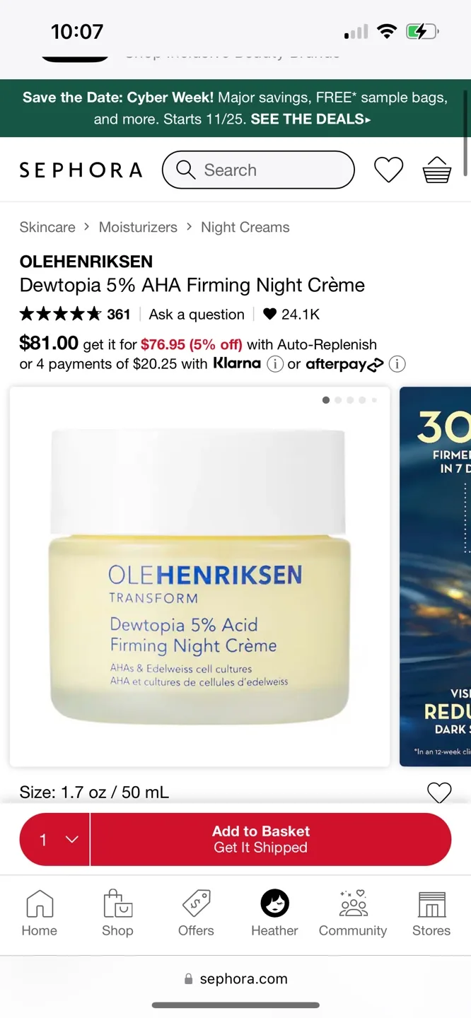 Ole henriksen Dewtopia 5% AHA Firming Night Cream image indicator(2)