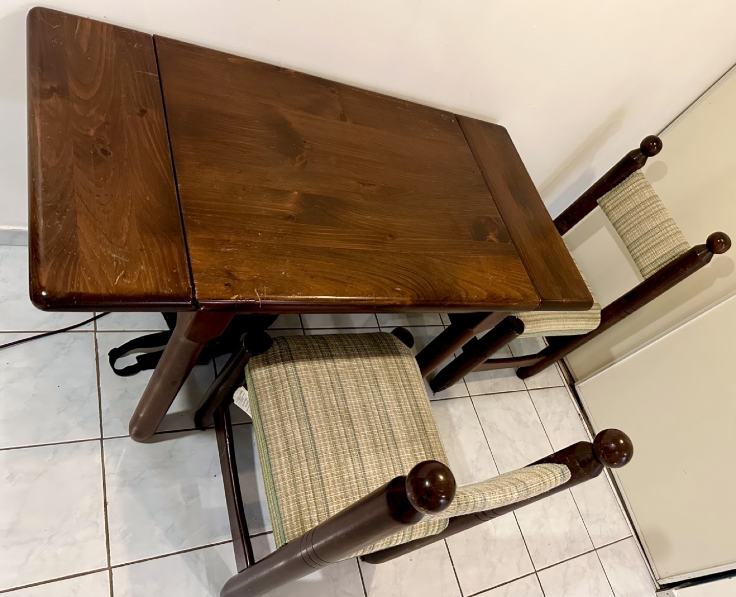 Small Wooden Dining Table Set with Two Chairs - photo 2