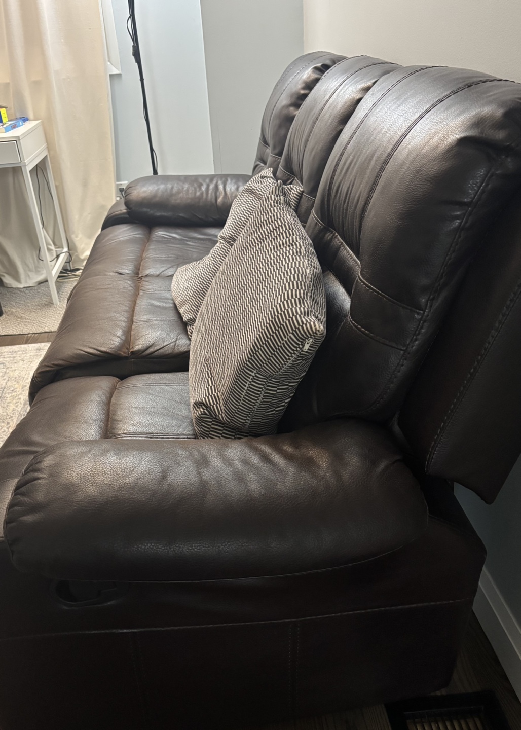 Brown Leather Recliner Sofa